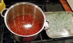 boiling chili and tomato jam