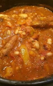 Mediterranean Style Stew with Herby Sausages