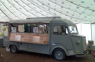 The bar at a marquee wedding