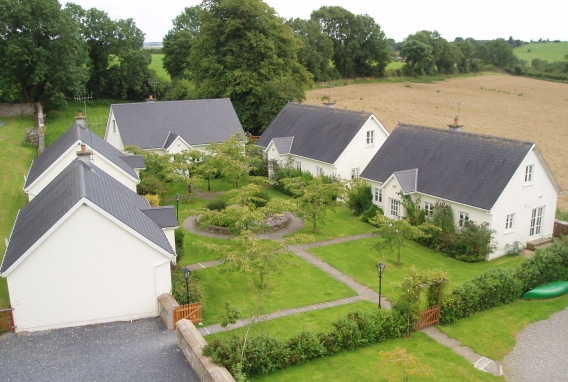 Aerial view of the holiday homes